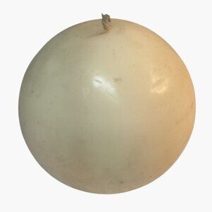 Round Ivory Beeswax Candle Ball Orb 2 inch Diameter  Natural Cotton Wick